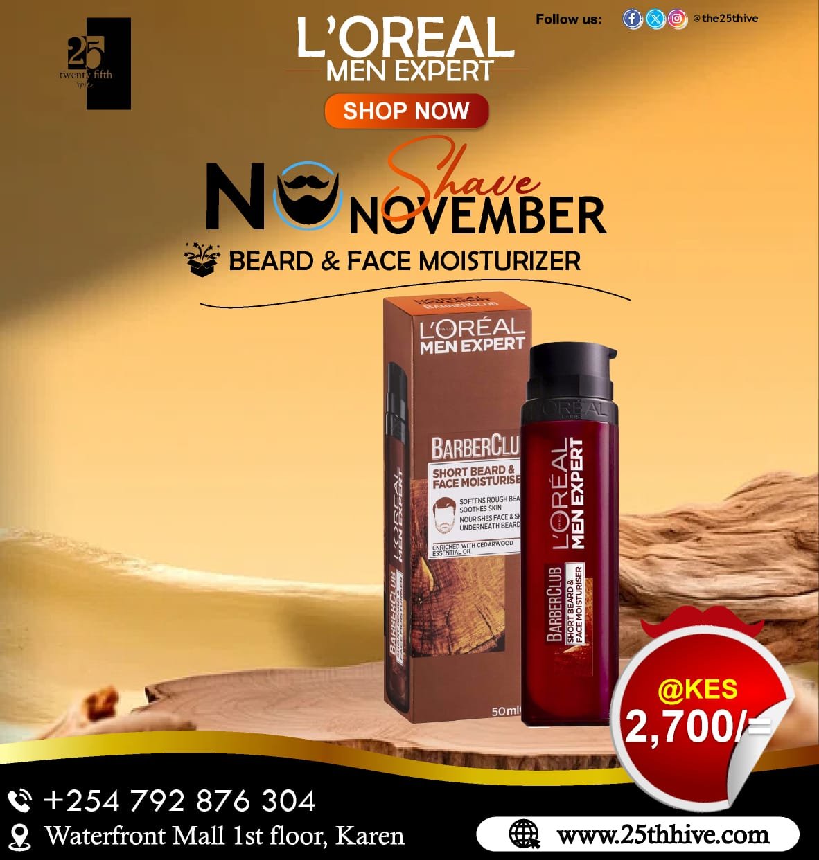 Loreal Men Beard & Face Moisturizer Black November Sale